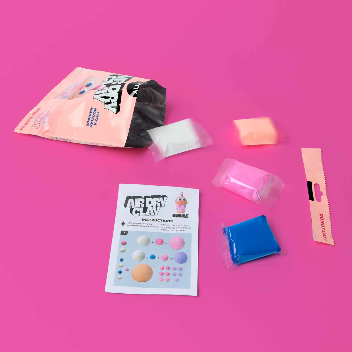 Mini kit pâte auto-durcissante Bubble tea OMY pour enfant, autre angle