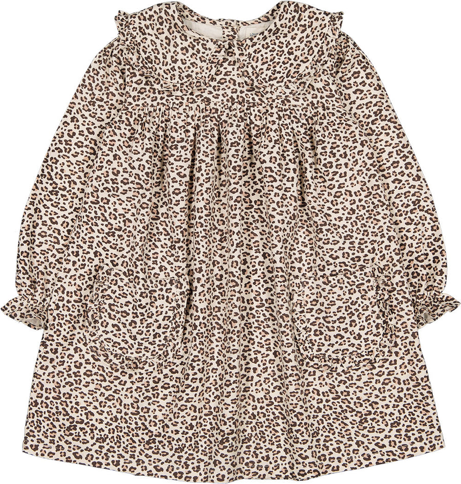 Dress Ursula Twill Brushed Leopard Beige
