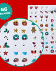Boucles d'oreilles autocollantes de Noël OMY, rennes et sapins pour enfant, autre angle