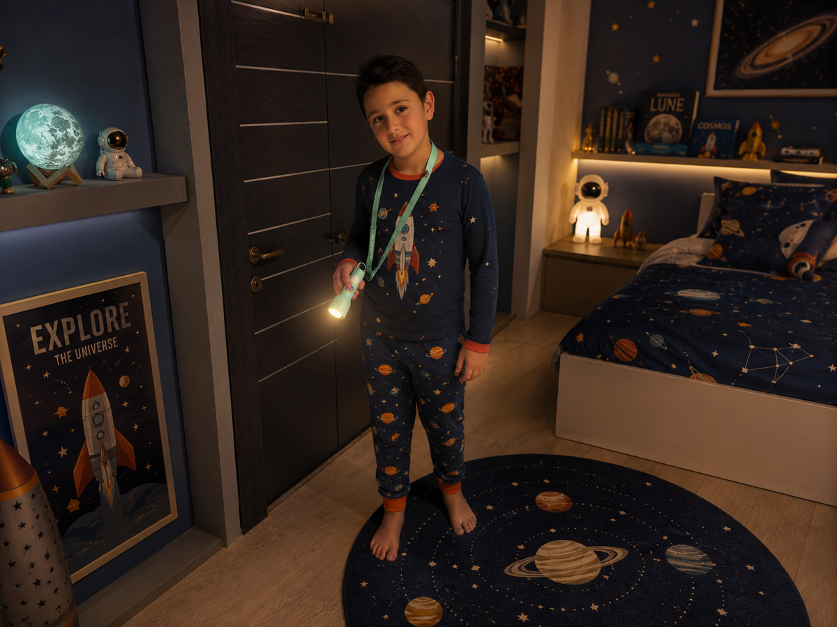 Glowy bleue MOB rechargeable en USB-C, compagne des voyages et des nuits chez les grands-parents