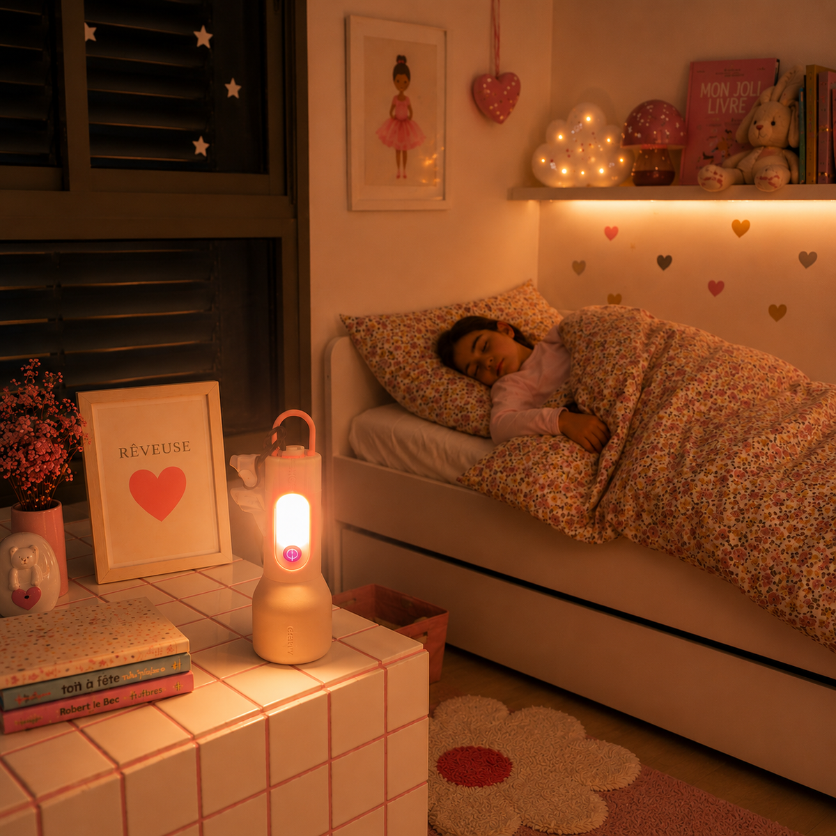 Lampe torche veilleuse rose pour enfant Glowy MOB, vue 7