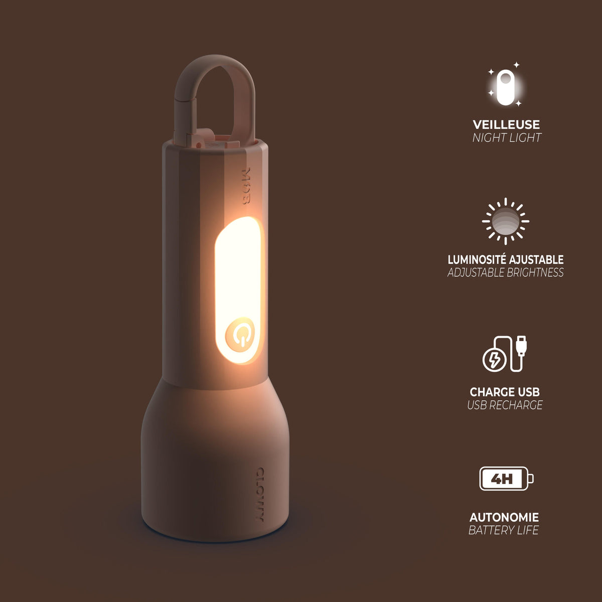 Lampe torche veilleuse rose pour enfant Glowy MOB, vue 17