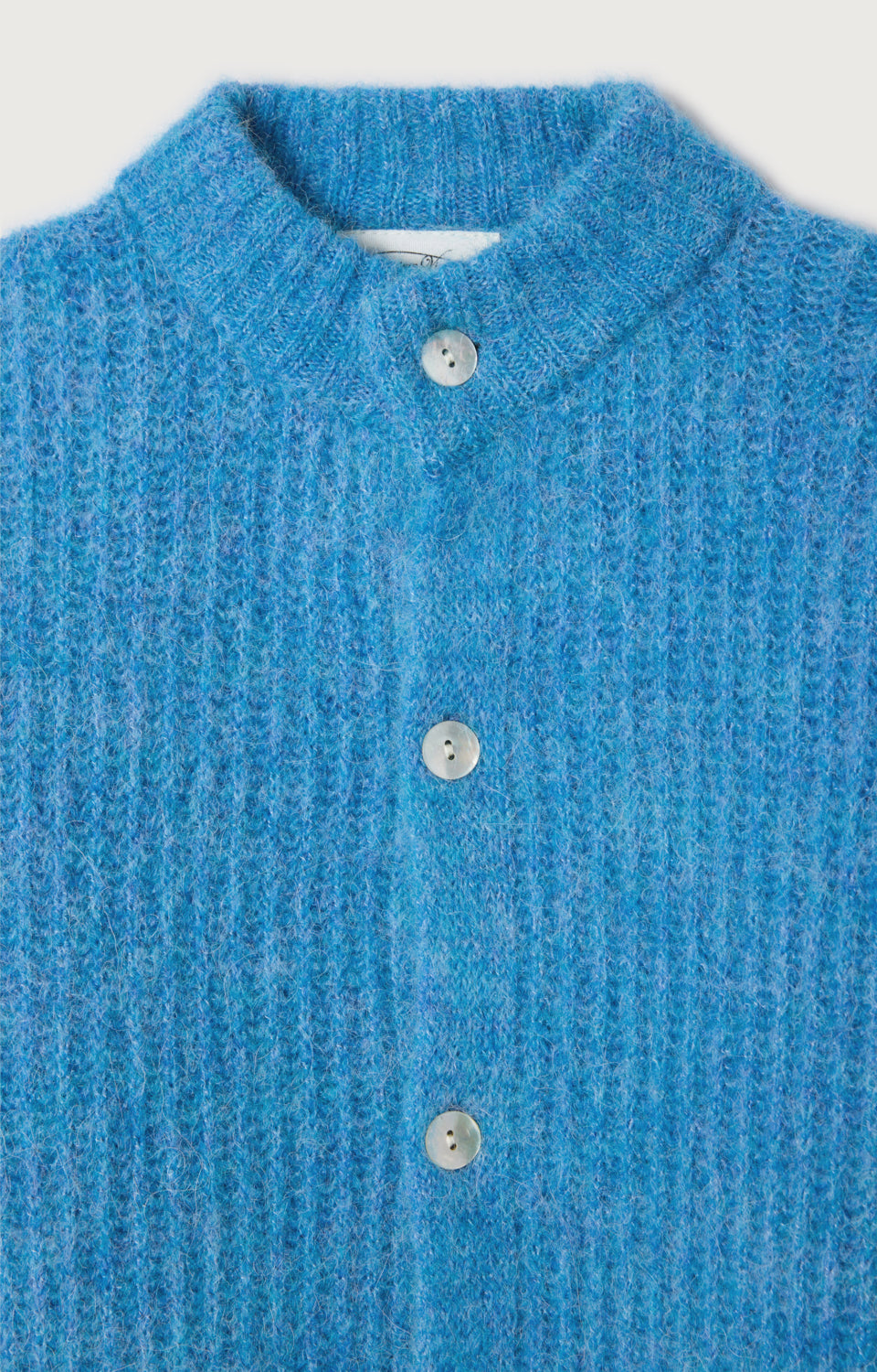 Gilet Court Boule Ml Col Montant Celeste Chine