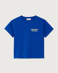 T-Shirt Droit Mc Col Rond Imprime Indigo Vintage