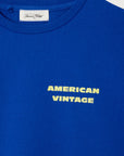 T-Shirt Droit Mc Col Rond Imprime Indigo Vintage