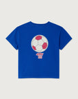T-Shirt Droit Mc Col Rond Imprime Indigo Vintage