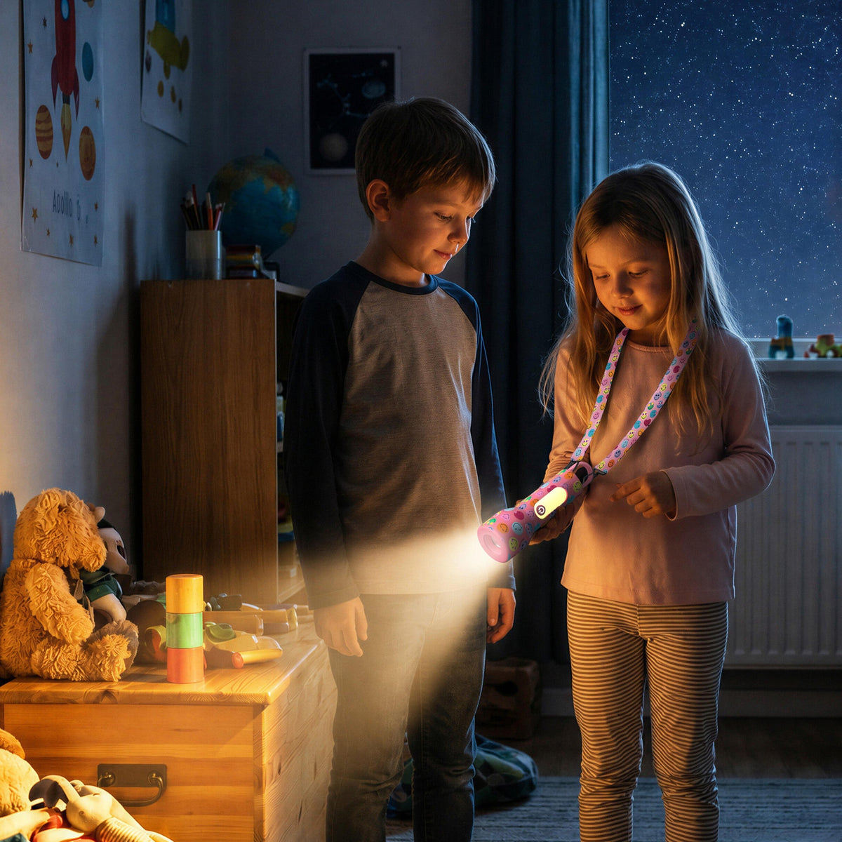 Lampe veilleuse Smiley Glowy Smiley Rose pour enfant MOB, idéale pour lire une histoire