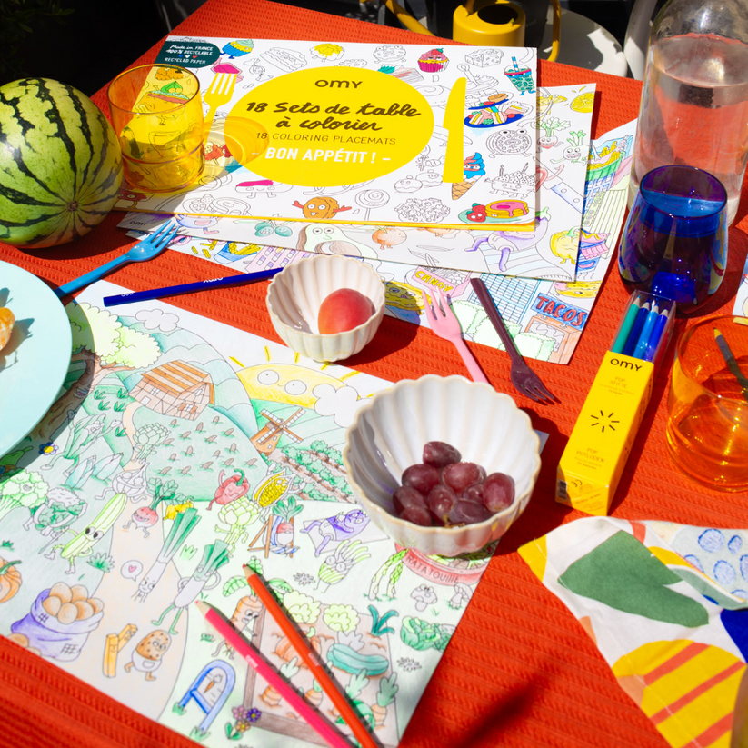 Set De Table A Colorier - Bon Appetit - 18 Sets