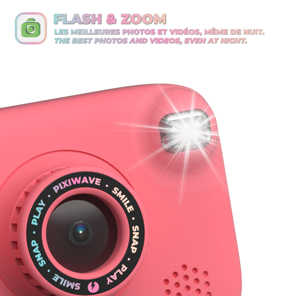 Appareil photo enfant waterproof corail Pixiwave MOB, vue 3