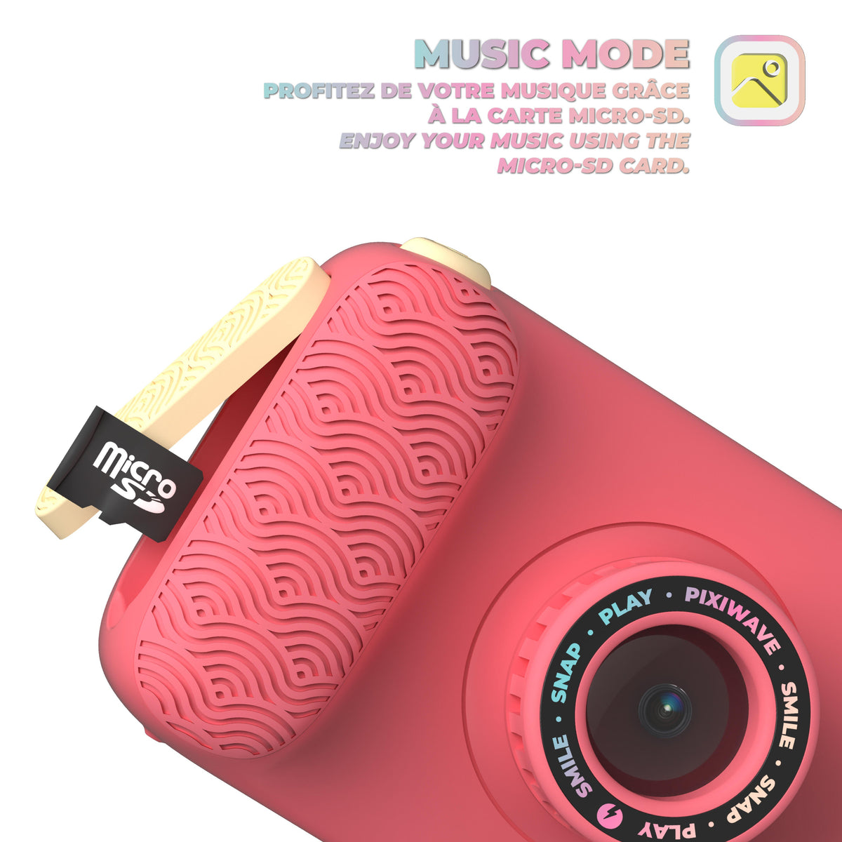 Appareil photo enfant waterproof corail Pixiwave MOB, vue 5