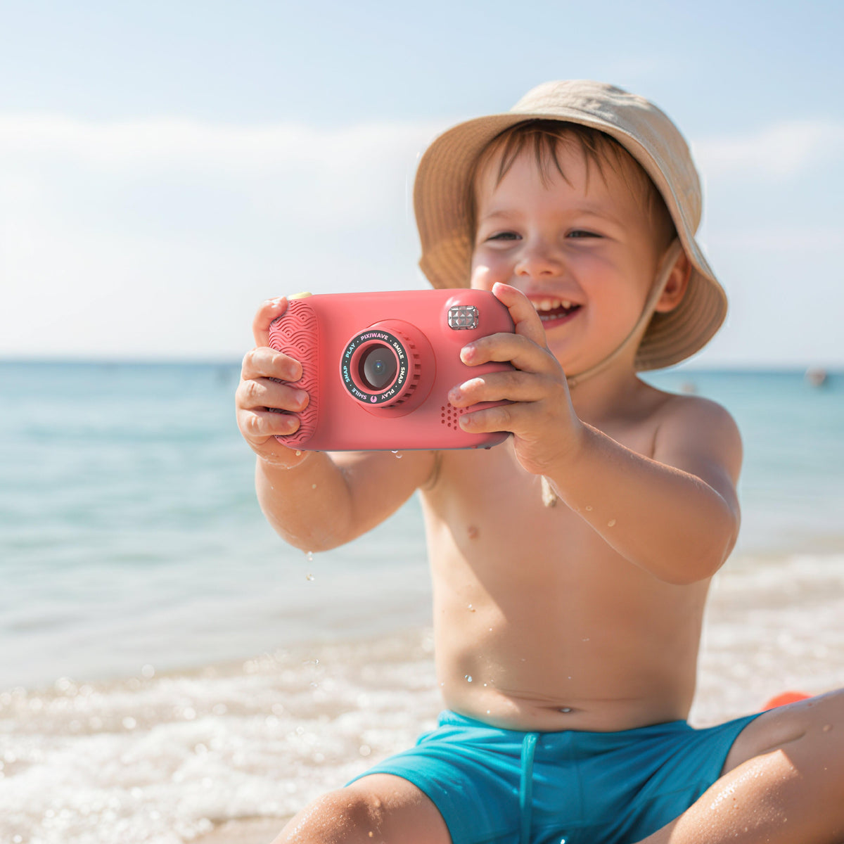 Appareil photo enfant waterproof corail Pixiwave MOB, vue 7