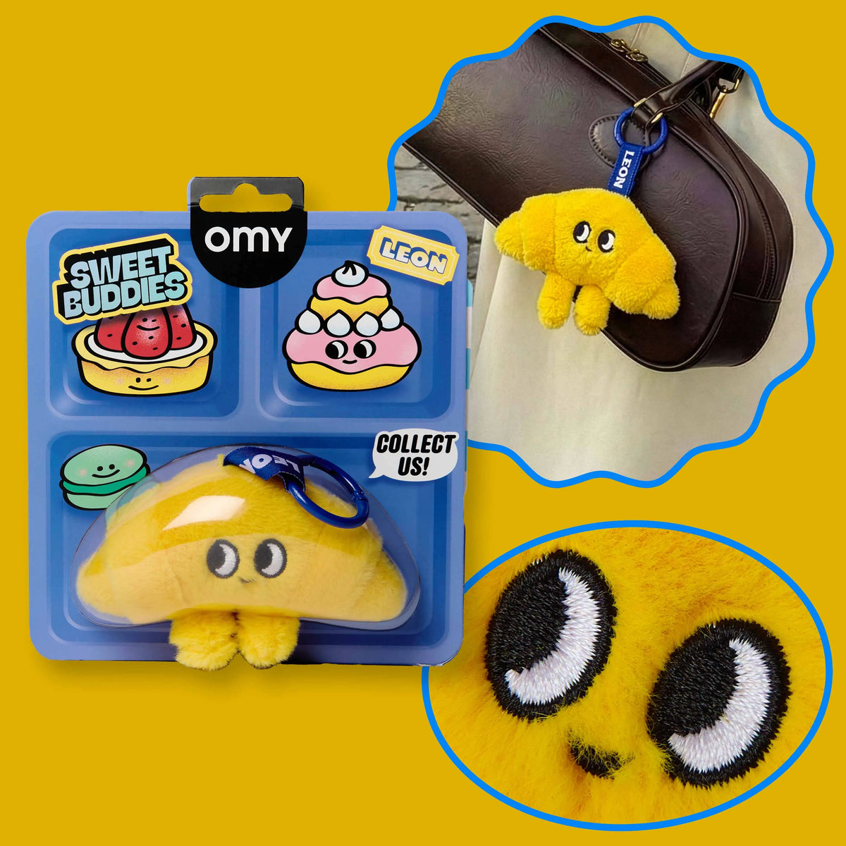 Peluche porte-clés Léon Sweet Buddies OMY et détails du produit