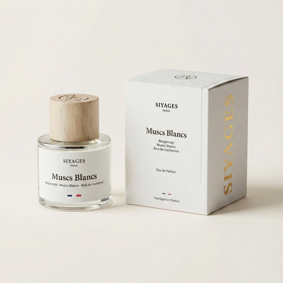 Muscs Blancs Siyages Paris, flacon 50 ml en verre recyclable