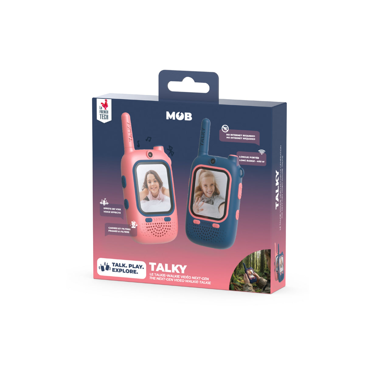 Talkie-walkie vidéo Talky Video MOB, recharge par câble Type-C