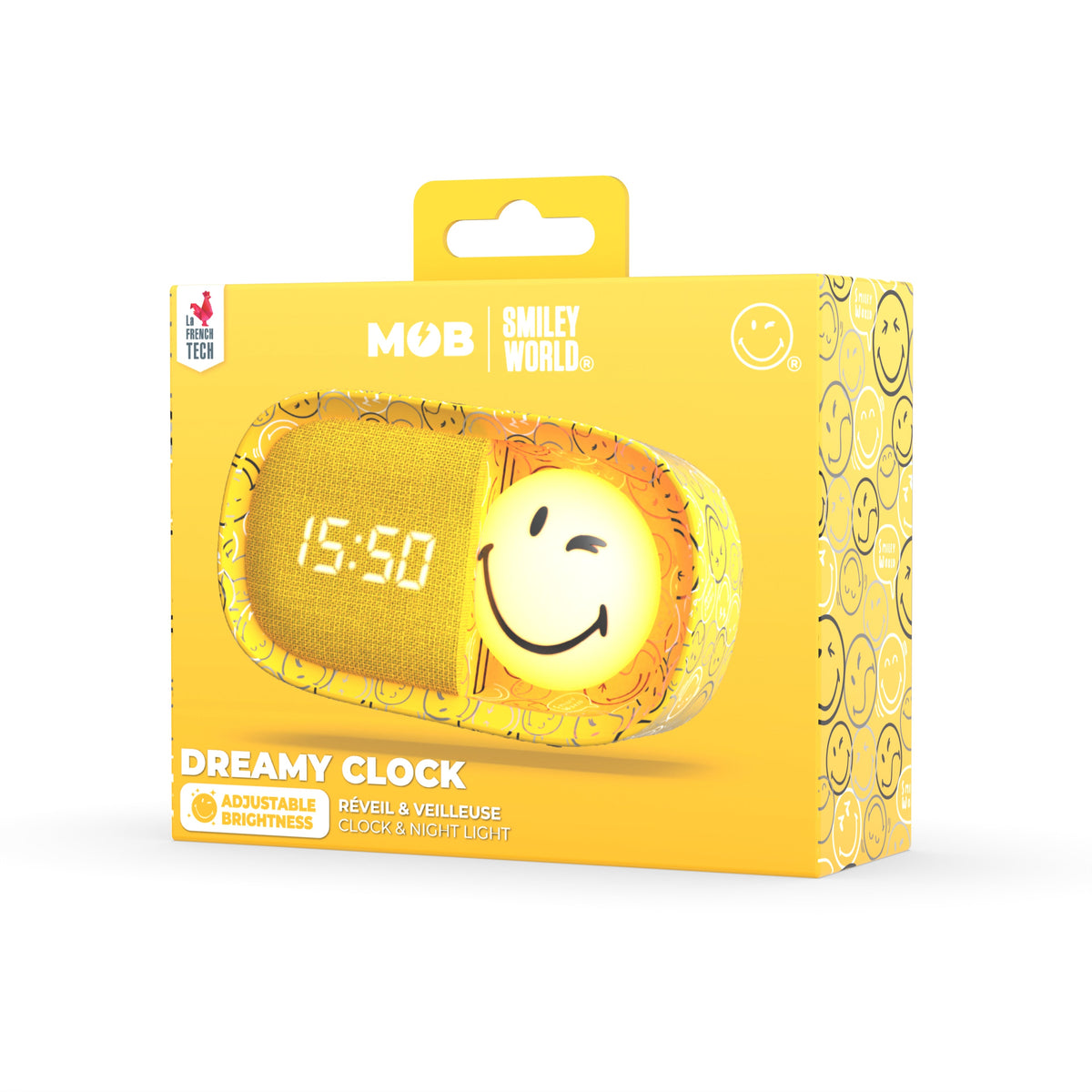 Réveil veilleuse jaune pour enfant Dreamy Clock Smiley World MOB, vue 6