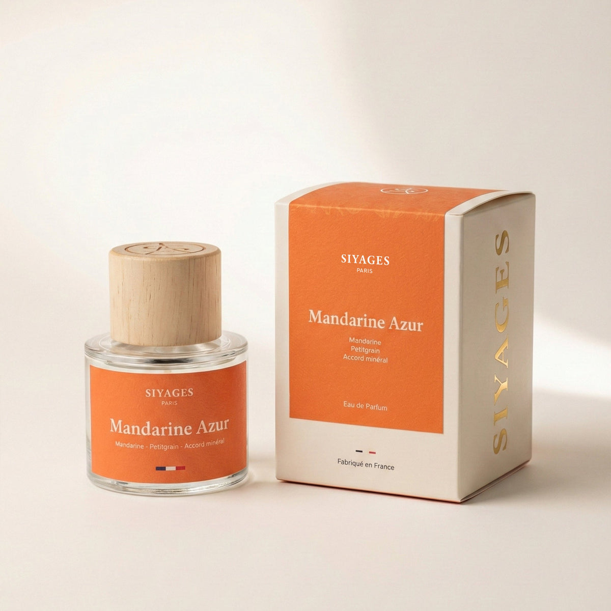 Mandarine Azur Siyages Paris, flacon 50 ml en verre recyclable