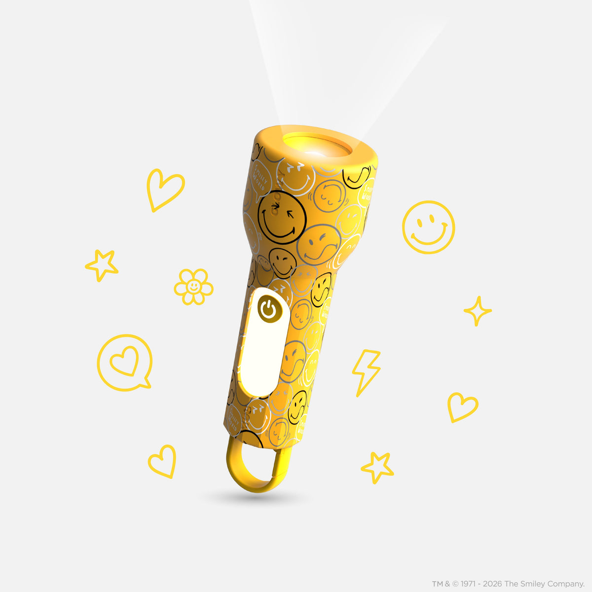 Lampe veilleuse Smiley Glowy Smiley Jaune pour enfant MOB, lampe torche et veilleuse sous licence Smiley World
