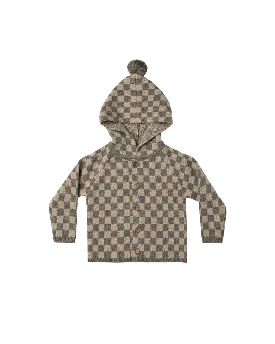 Tassle Cardigan Heathered Check