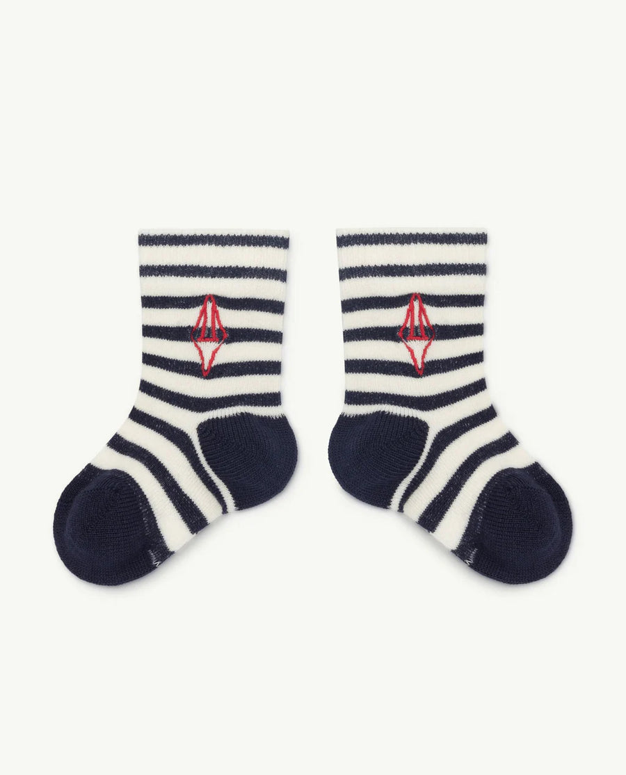 Snail Baby Socks Navy Logo