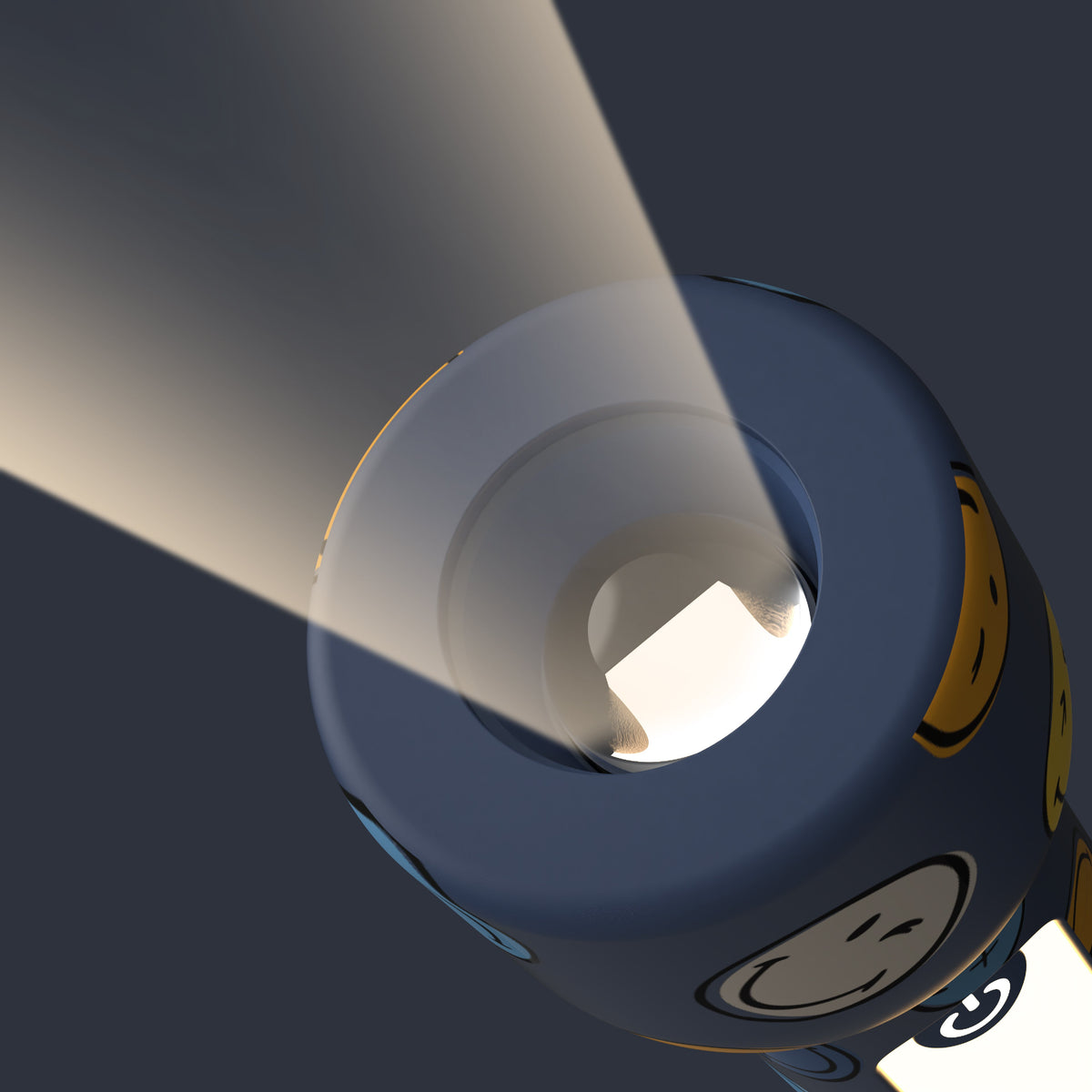 Lampe veilleuse Smiley Glowy Smiley Bleu pour enfant MOB, lumière douce pour l'endormissement