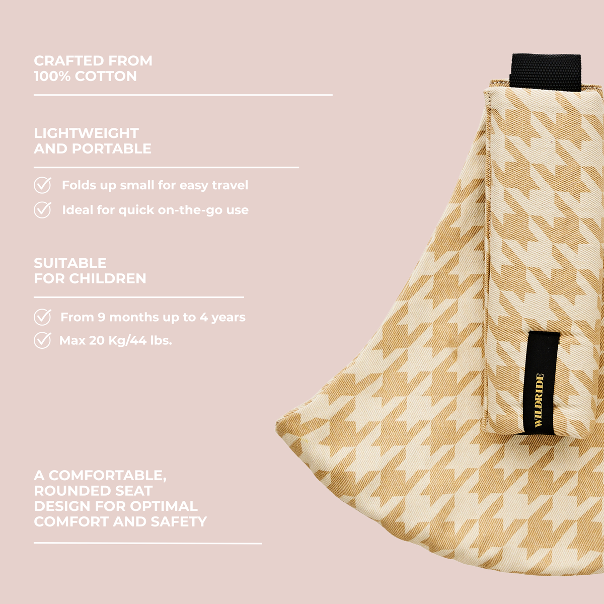 Toddler Carry Sand Houndstooth (Pied de poule)
