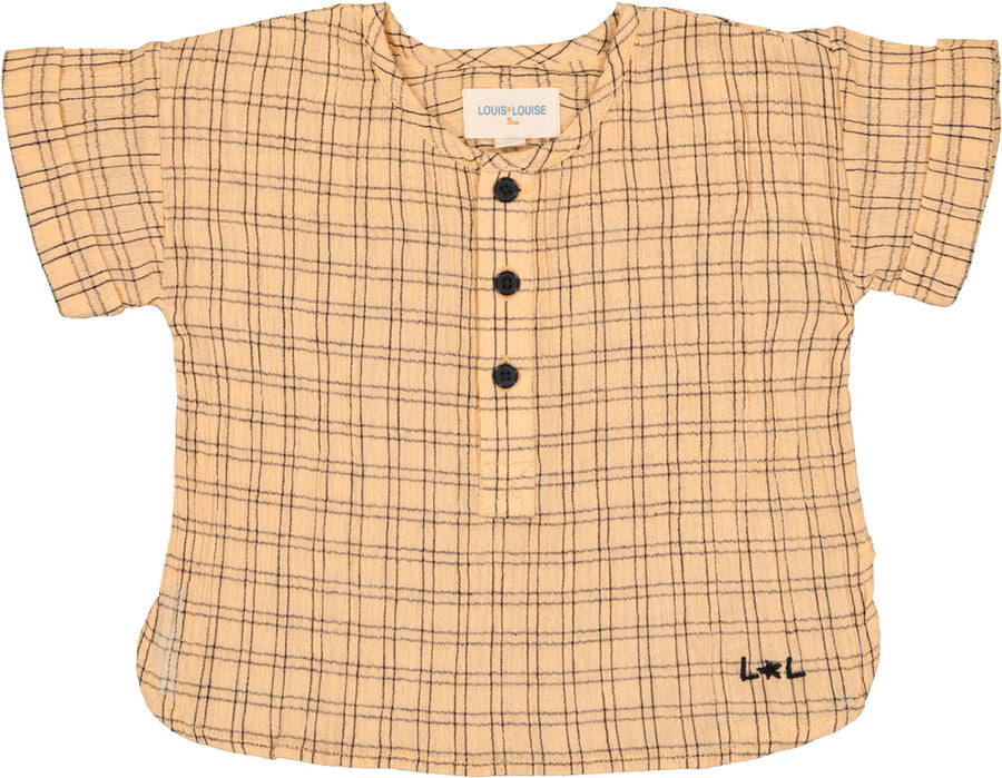 Shirt Saul Cotton Crepe Check Beige