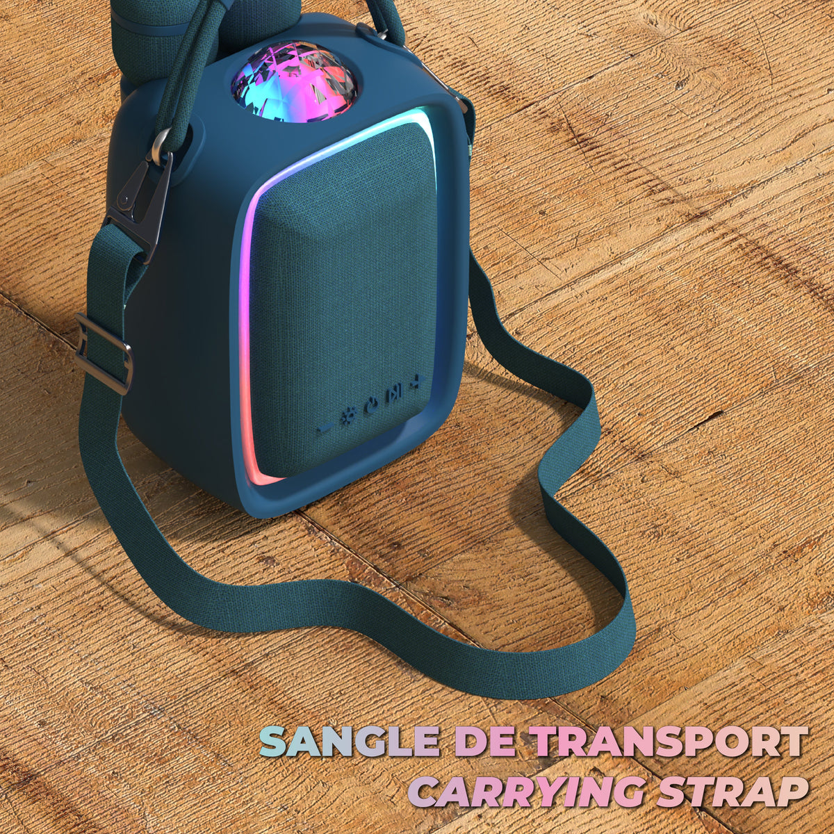 Enceinte karaoké Singy Party bleu navy MOB, compacte pour la salle de jeux