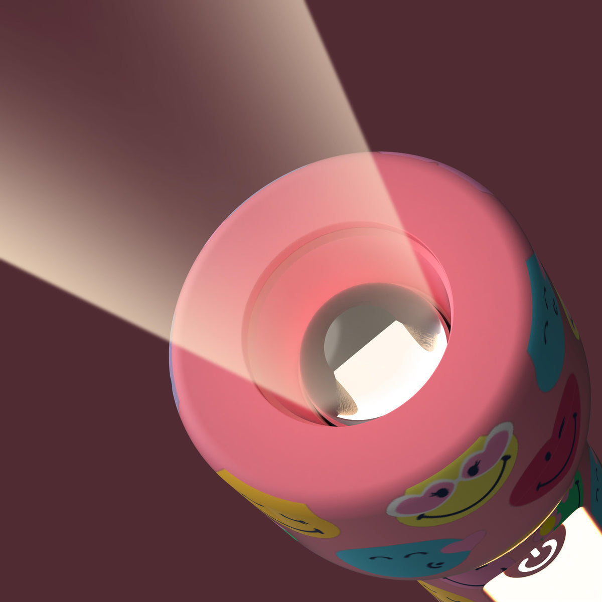 Lampe veilleuse Smiley Glowy Smiley Rose pour enfant MOB, lumière douce pour l'endormissement