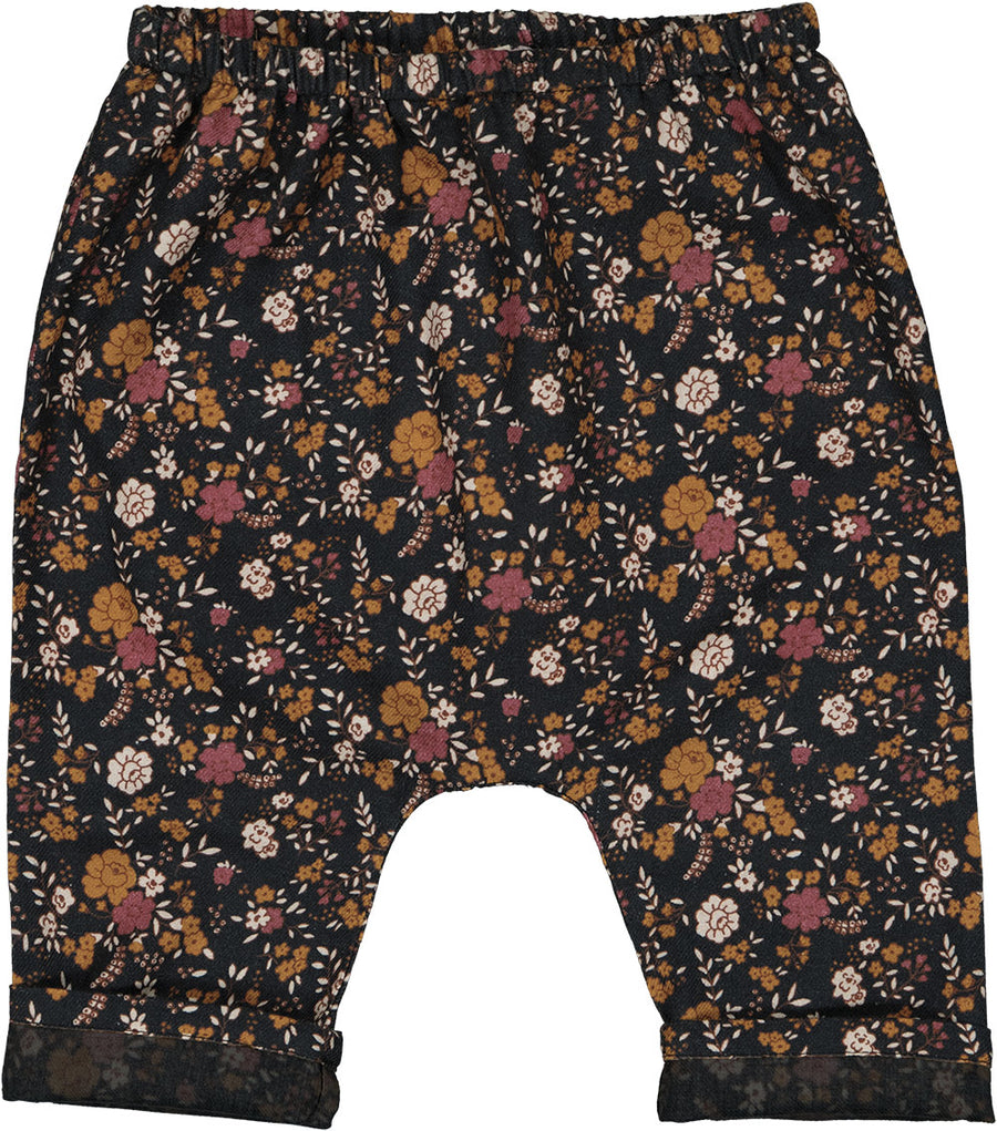 Trousers Jungle Twill Brushed Romantic Flower Black