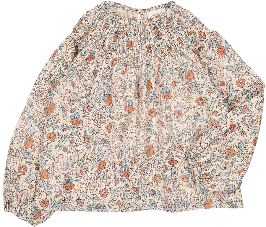 Tunic Albane Stripe Lurex Indian Flower Beige