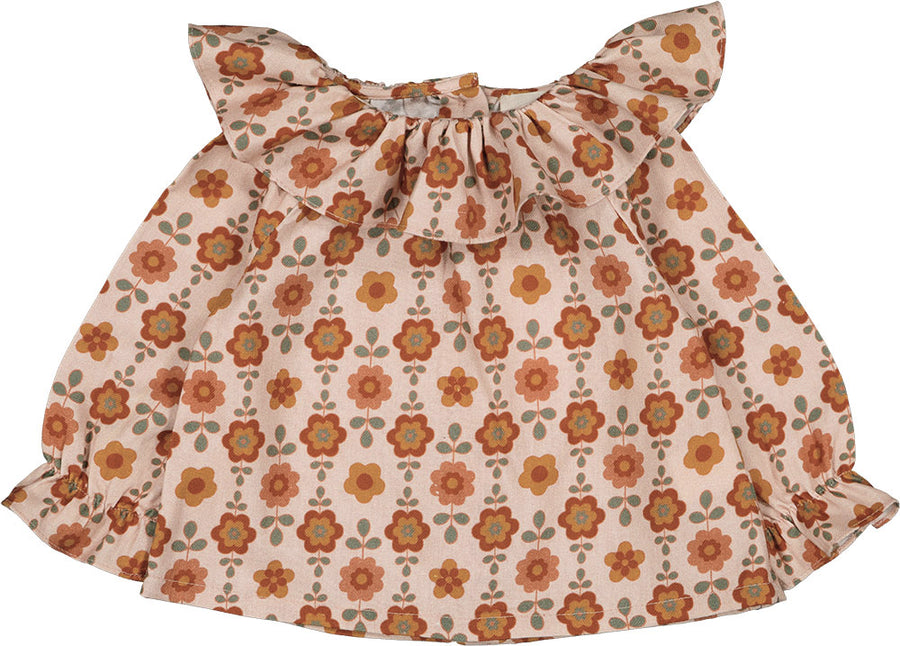 Tunic Lilie Twill Brushed Flower Power Cognac