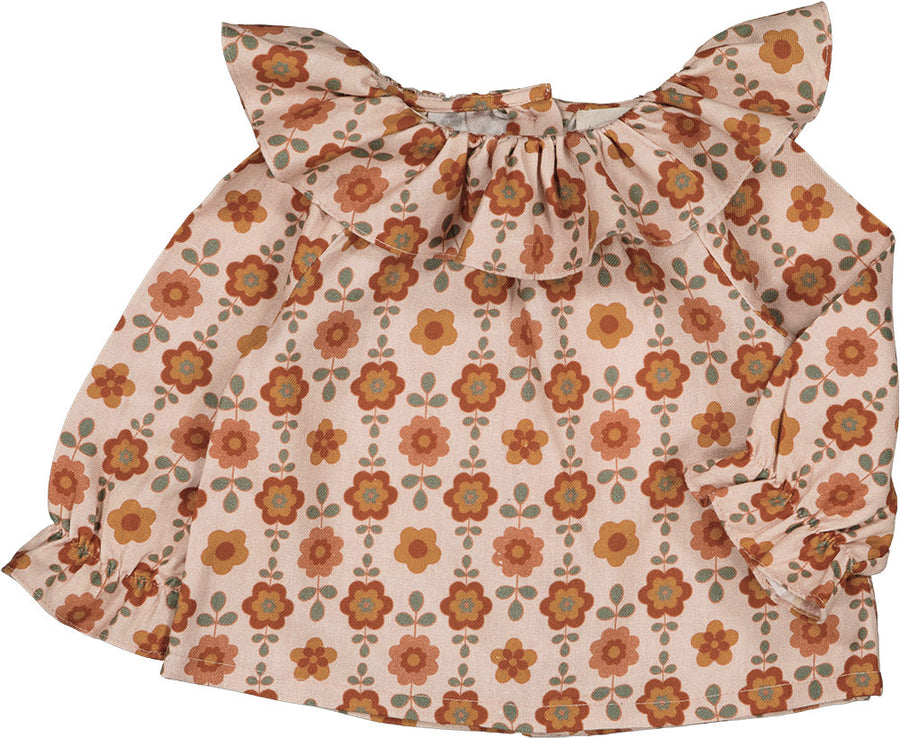 Tunic Lilie Twill Brushed Flower Power Cognac