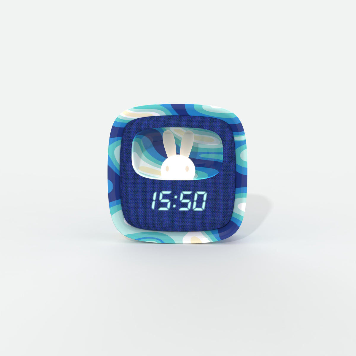 Réveil enfant Billy Clock Blue Waves MOB, réveil veilleuse avec petit lapin lumineux