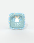 Réveil veilleuse Billy Clock Blue Flower pour enfant MOB, réveil veilleuse avec face avant en tissu doux