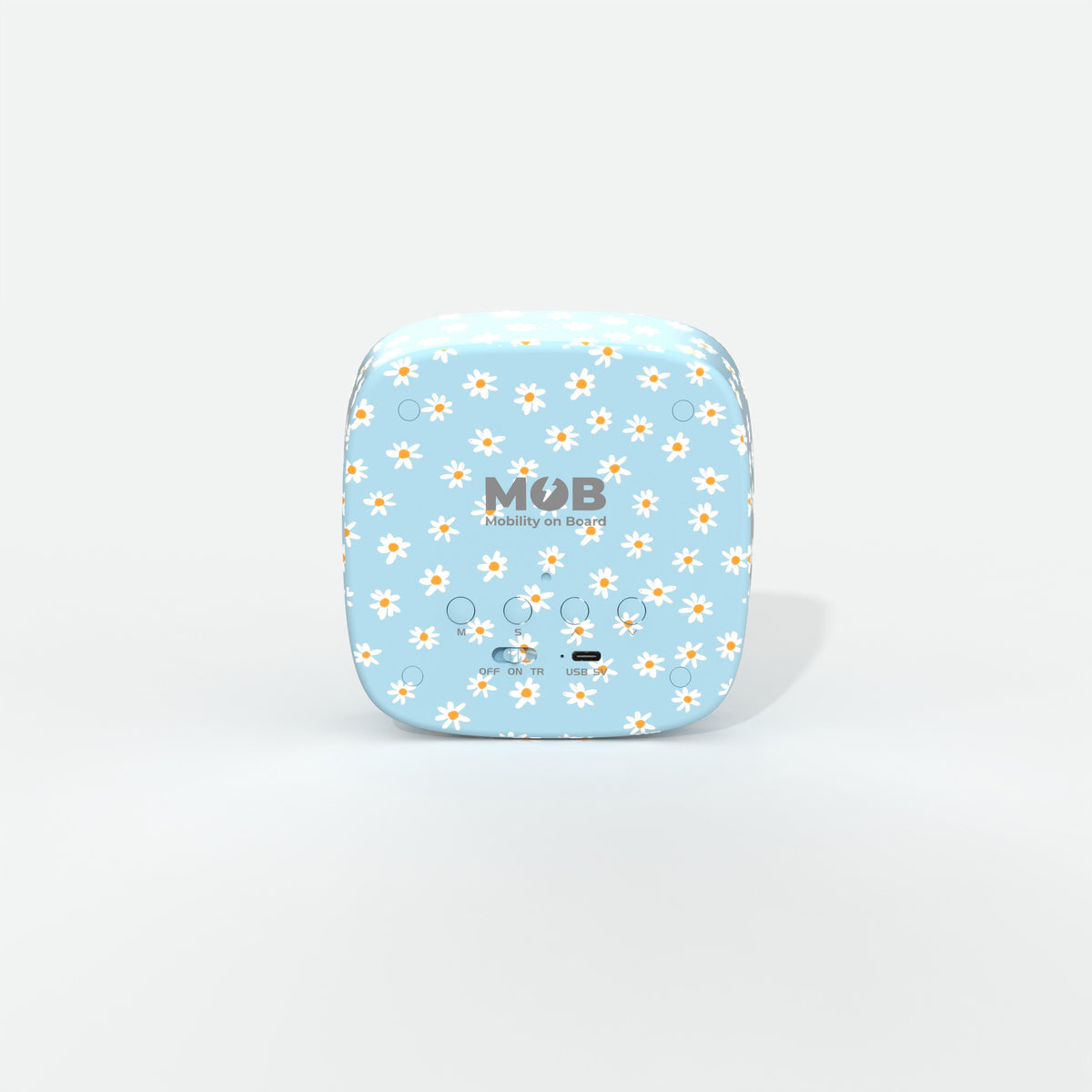 Réveil veilleuse Billy Clock Blue Flower pour enfant MOB, cadre en silicone soft-touch