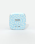 Réveil veilleuse Billy Clock Blue Flower pour enfant MOB, cadre en silicone soft-touch