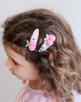 Floral Pom Pom Cherries Clips