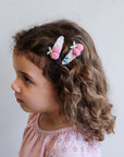 Floral Pom Pom Cherries Clips