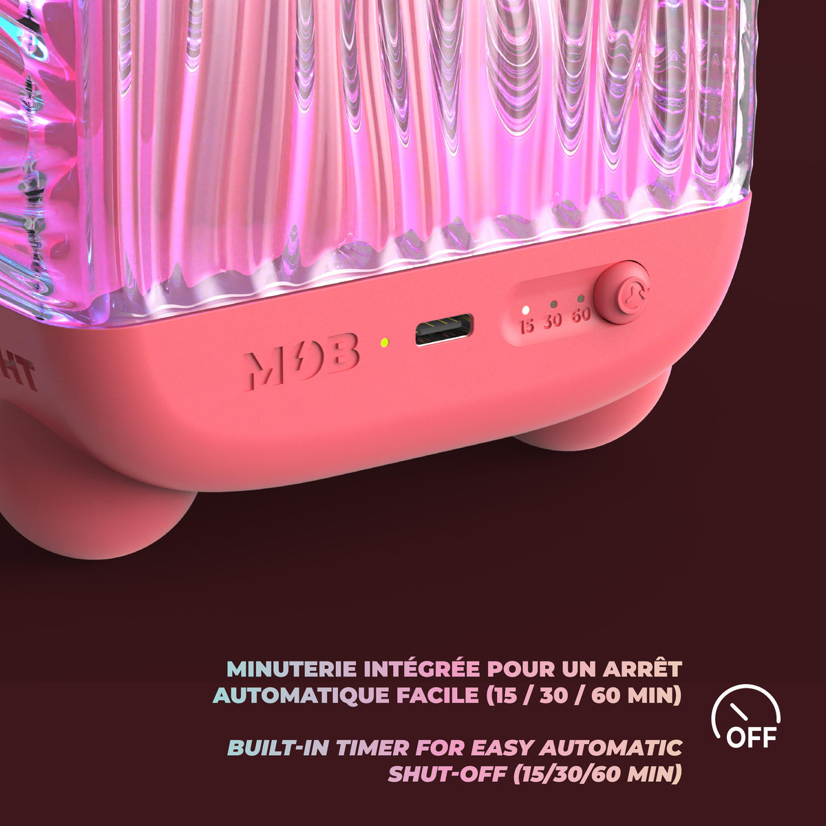 Lampe d'ambiance océan corail Wavy Light MOB avec enceinte Bluetooth, vue 5