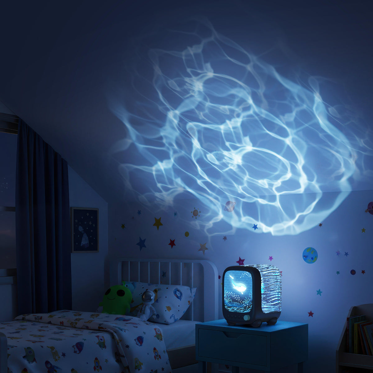 Lampe d'ambiance océan Abyss Wavy Light MOB avec enceinte Bluetooth, vue 2