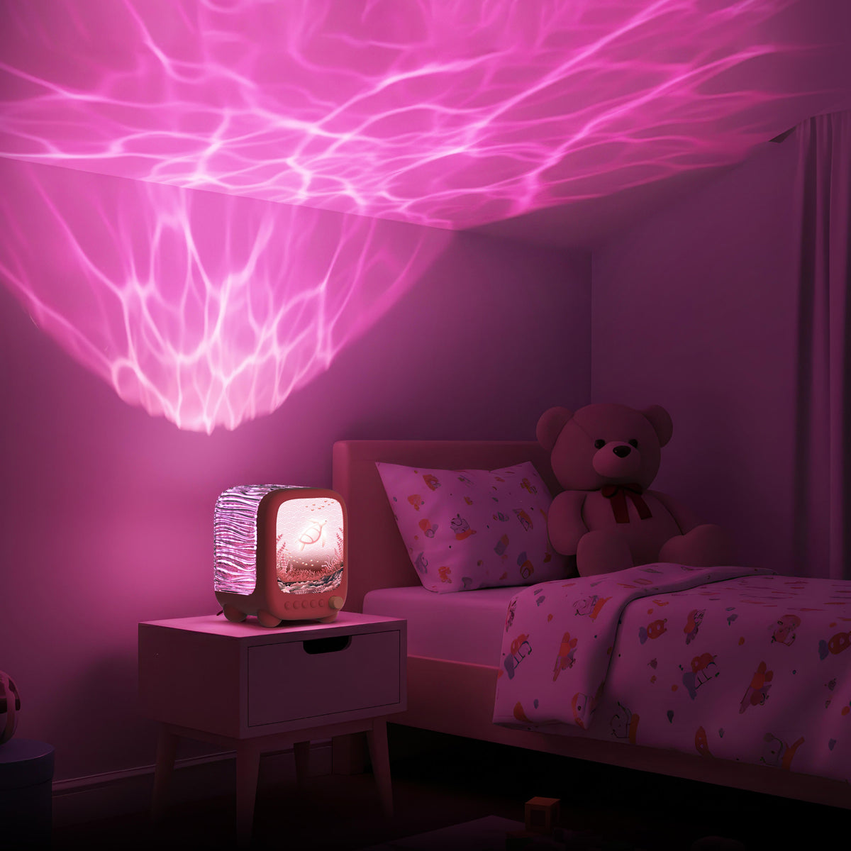 Lampe d'ambiance océan corail Wavy Light MOB avec enceinte Bluetooth, vue 2