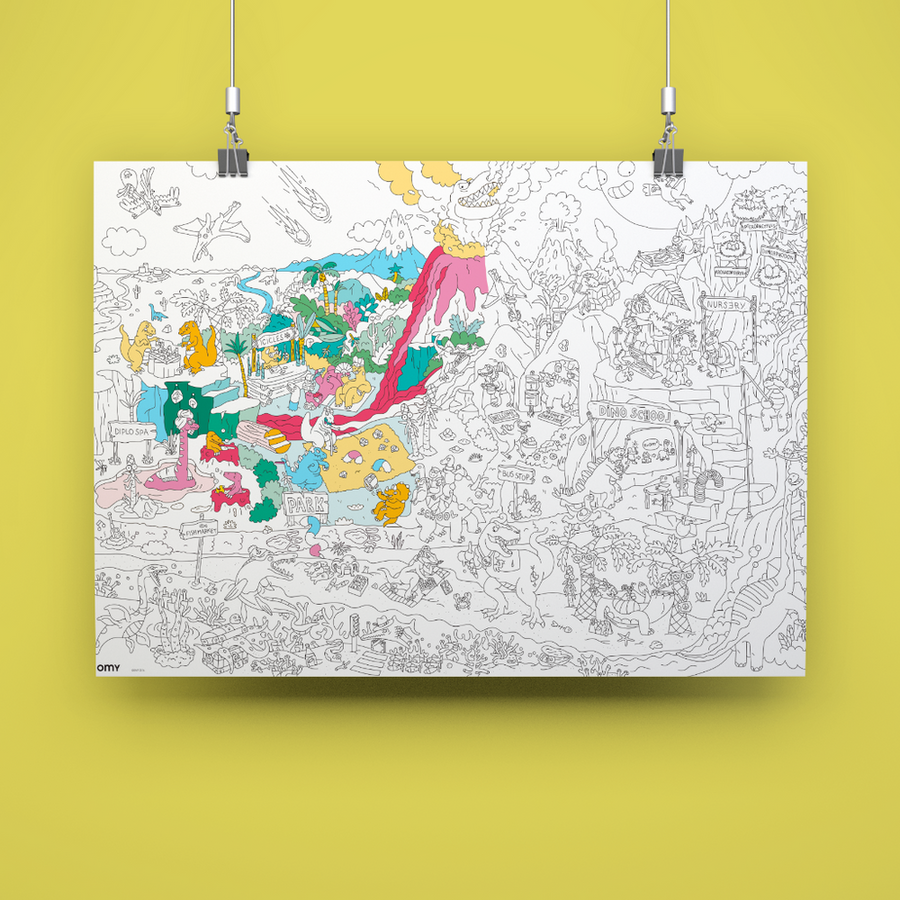 Poster A Colorier - Dinos - 100 X 70