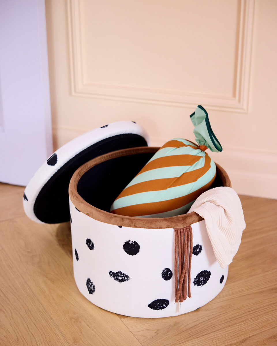 Pouf rond avec rangement FIFI