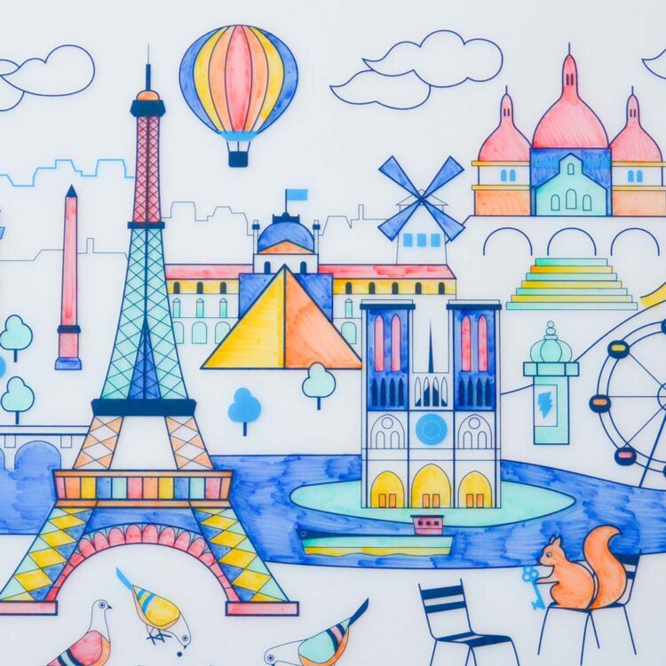 Paris – Set De Table À Colorier