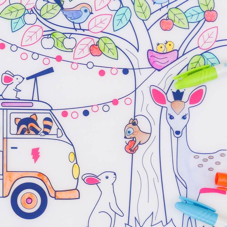 Dream Van – Set De Table À Colorier