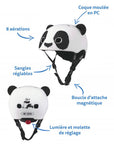 Casque Panda 3D - boucle magnétique / lumière LED intégrée - Taille XS