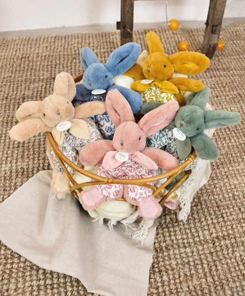 Doudou plat lapin beige sable Lapin DOUDOU – taille 18 cm