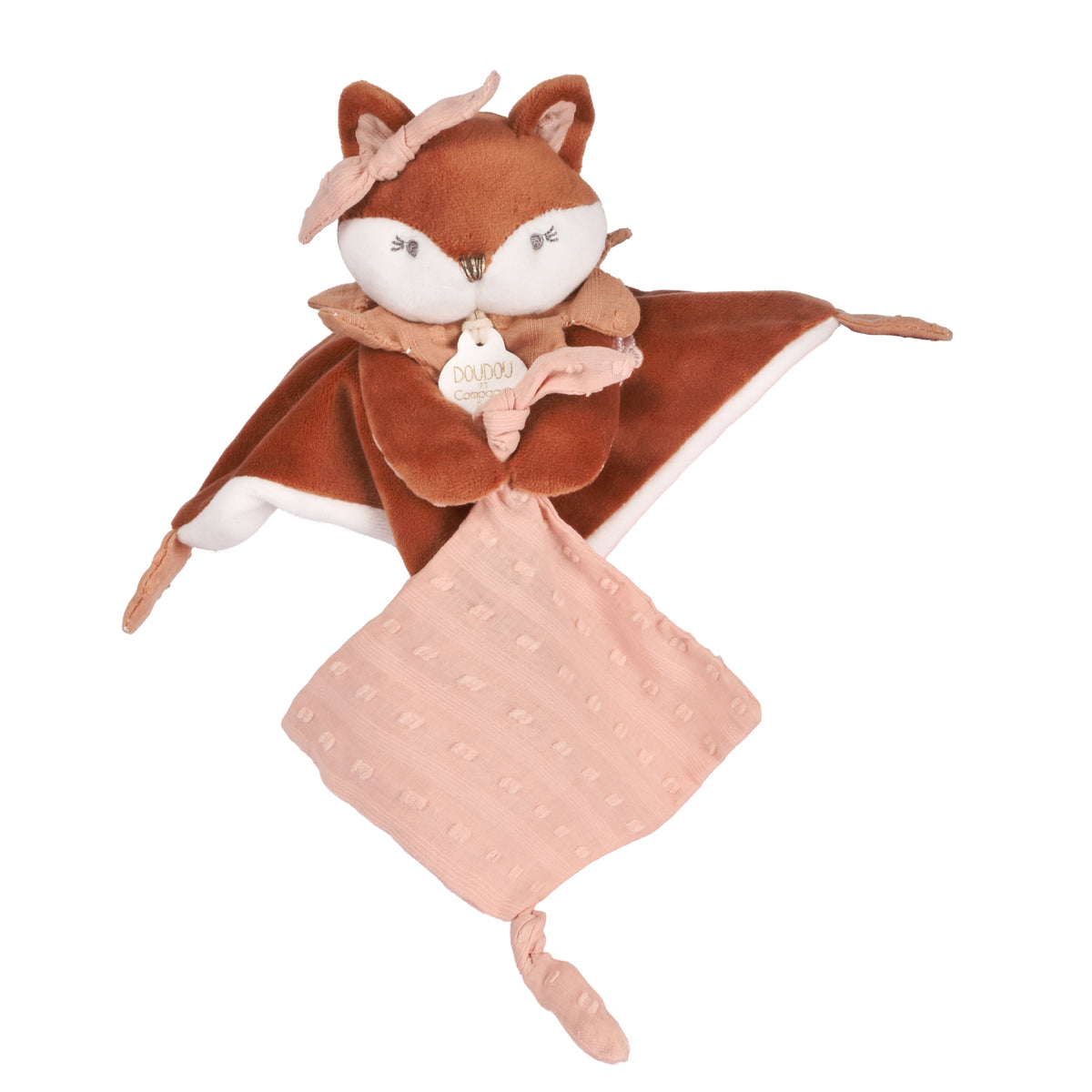 Doudou attache-sucette renard Mina – taille 20 cm