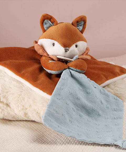 Doudou attache-sucette renard Timo – idéal en cadeau de naissance