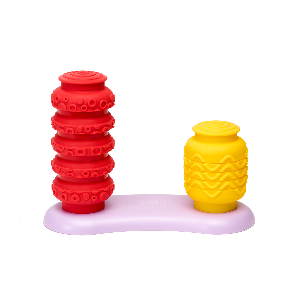 Krumples Bop and Pop cerise, jouet en silicone Quut